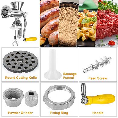 Manual Meat Grinder Hand Operated Mincer & Sausage Maker for Kitchen Use
