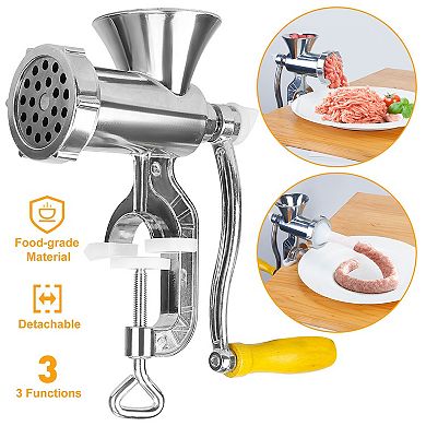 Manual Meat Grinder Hand Operated Mincer & Sausage Maker for Kitchen Use