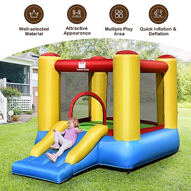 Costway Inflatable Bouncer Kids Slide Bounce House for Indoor Outdoor without Blower