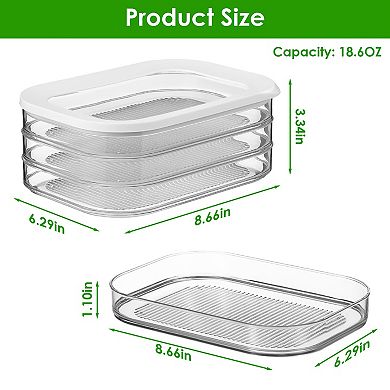 2Pcs Stackable Deli Meat Containers with Lids, Clear Food Storage Boxes for Fridge & Meal Prep