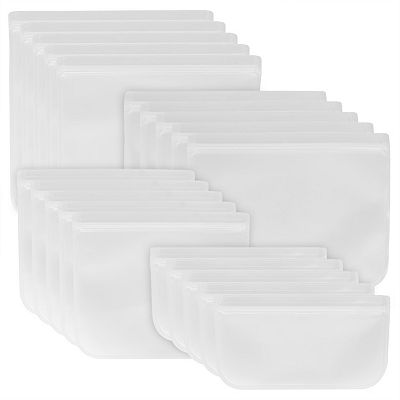 20Pcs Reusable Food Storage Bags, Leakproof, BPA-Free, Freezer Safe, Sandwich & Snack Bags