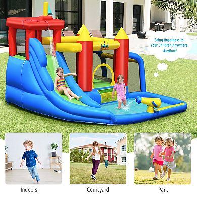 Costway Inflatable Bouncer Water Slide Bounce House Splash Pool without Blower