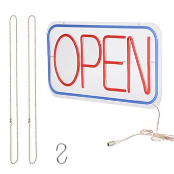 LED Open Sign 16.5x9.1 in Neon Business Sign with 11 Brightness Levels, Adjustable Display