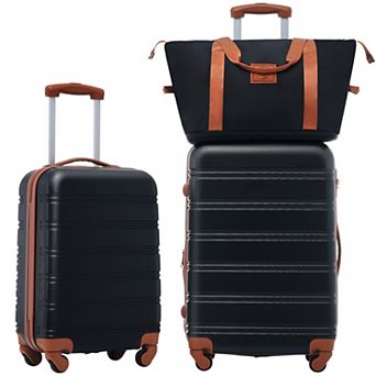 3 pc Hardside Spinner Luggage Set with Bag