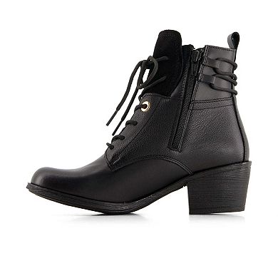 Andrea Women's Leather Lace up Ankle Booties 36123