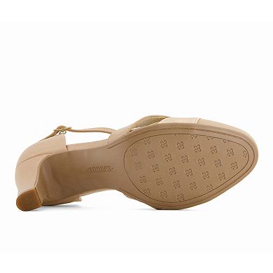 Andrea Women's T-Strap Bicolor Pumps 88341