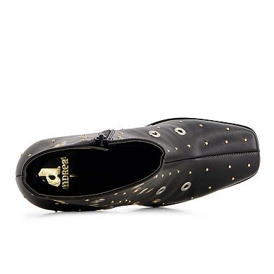 Andrea Women's Medium Heel Riveted Ankle Booties 88365