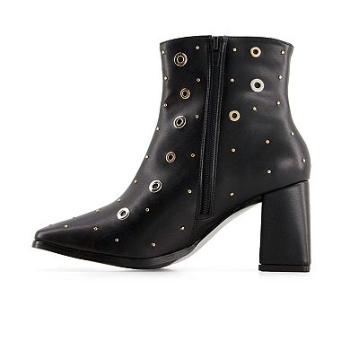 Andrea Women's Medium Heel Riveted Ankle Booties 88365