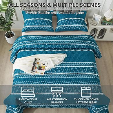 Fabibe Bohemian Reversible Microfiber Quilt Set