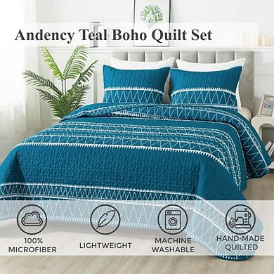 Fabibe Bohemian Reversible Microfiber Quilt Set