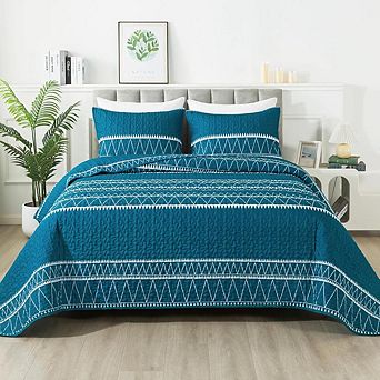 Fabibe Bohemian Reversible Microfiber Quilt Set