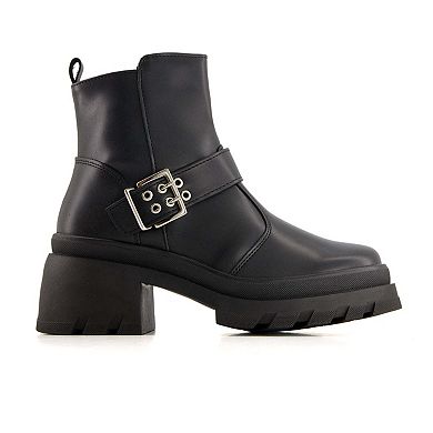 Andrea Women's Biker Boots With Buckle 90792