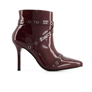 Andrea Women's Stiletto Fashion Booties With Riveted Strap 90698