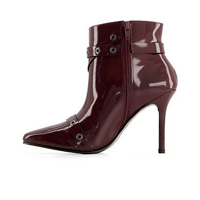 Andrea Women's Stiletto Fashion Booties With Riveted Strap 90698