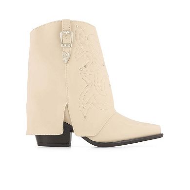 Andrea Women's Foldover Italian Western Style Boots 90694