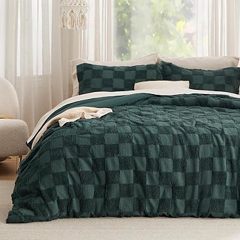 Fabibe Boho Checkered Farmhouse Comforter Set