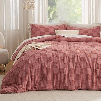 Fabibe Boho Checkered Farmhouse Comforter Set