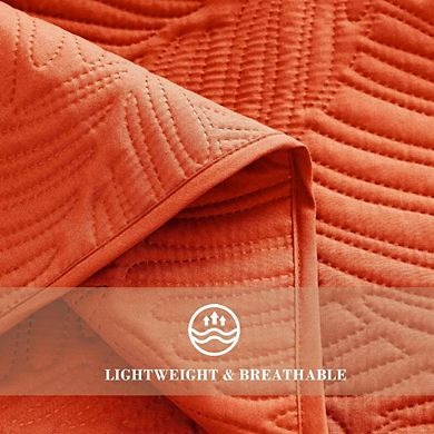 Fabibe Leaf Pattern Quilt Bedding Set