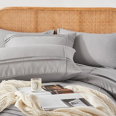 Fabibe Striped Textured Microfiber Comforter Set