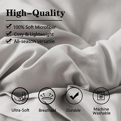 Fabibe Striped Textured Microfiber Comforter Set