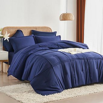 Fabibe Striped Textured Microfiber Comforter Set