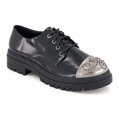 Andrea Women's Metal Toe Patent Oxfords 90799 Black 6