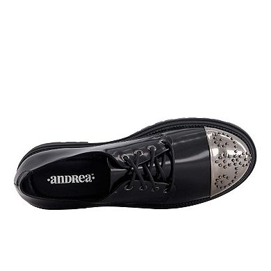 Andrea Women's Metal Toe Patent Oxfords 90799