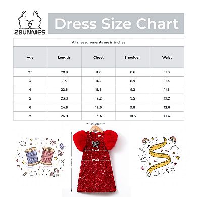 Girls Ruby Red Velvet Sequin Fur Puff Sleeve Holiday Party Dress