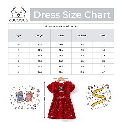 Girls Ruby Red Velvet Sequin Feather Puff Sleeve Holiday Party Dress