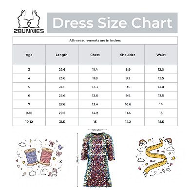 Girls’ Colorful Sequin Party Dress with Black Tulle Shoulder Ruffles and Sheer Long Sleeve