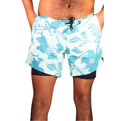 Waterproof swim shorts with a waterproof pocket