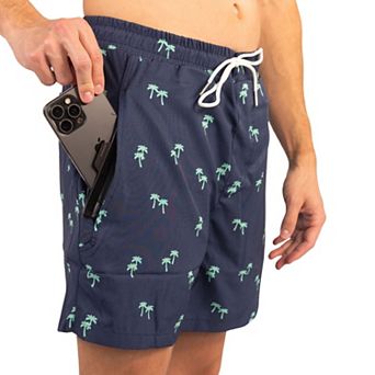 Waterproof swim shorts with a waterproof pocket
