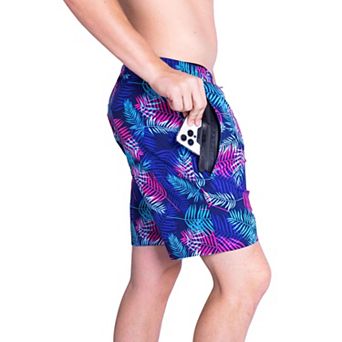 Waterproof swim shorts with a waterproof pocket