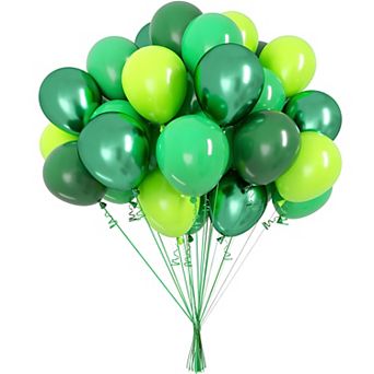 100 pc Green 12 Inch Latex Balloons in Various Shades for Jungle Safari and Party Supplies