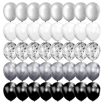 100 pc Chrome Metallic Balloons And Confetti Balloons 12 Inch Latex Balloons For Wedding Birthday