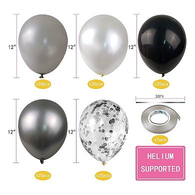 100 Pcs Chrome Metallic Balloons And Confetti Balloons 12 Inch Latex Balloons For Wedding Birthday