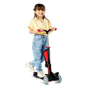 3 Wheel Kids Scooter with Foldable Seat, Adjustable Handlebar, LED Wheels, Anti-Slip Deck