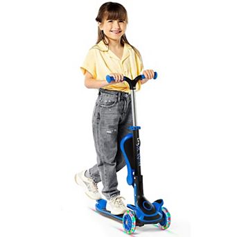 3 Wheel Kids Scooter with Foldable Seat, Adjustable Handlebar, LED Wheels, Anti-Slip Deck