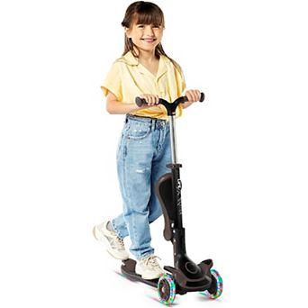 3 Wheel Kids Scooter with Foldable Seat, Adjustable Handlebar, LED Wheels, Anti-Slip Deck