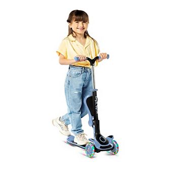 3 Wheel Kids Scooter with Foldable Seat, Adjustable Handlebar, LED Wheels, Anti-Slip Deck