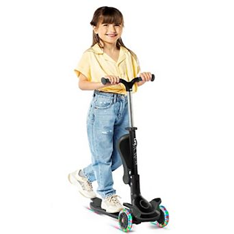 3 Wheel Kids Scooter with Foldable Seat, Adjustable Handlebar, LED Wheels, Anti-Slip Deck
