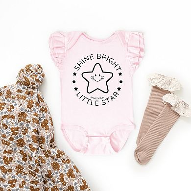The Juniper Shop Mini Smiley Shine Bright Little Star Flutter Sleeve Bodysuit