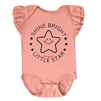 The Juniper Shop Mini Smiley Shine Bright Little Star Flutter Sleeve Bodysuit