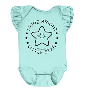 The Juniper Shop Mini Smiley Shine Bright Little Star Flutter Sleeve Bodysuit