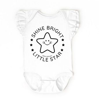 The Juniper Shop Mini Smiley Shine Bright Little Star Flutter Sleeve Bodysuit