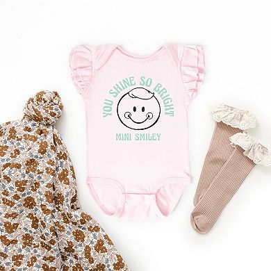 The Juniper Shop Mini Smiley You Shine So Bright Flutter Sleeve Bodysuit