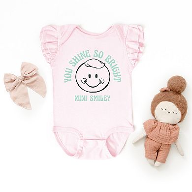 The Juniper Shop Mini Smiley You Shine So Bright Flutter Sleeve Bodysuit