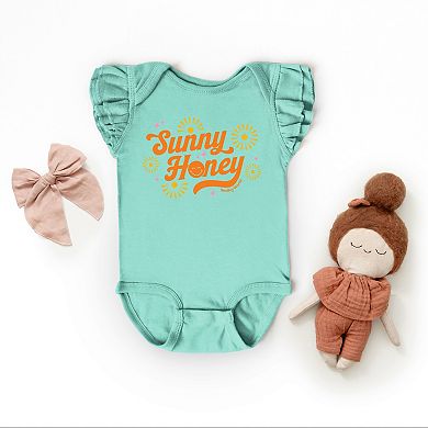 The Juniper Shop SmileyWorld Sunny Honey Flutter Sleeve Bodysuit