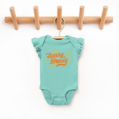 The Juniper Shop SmileyWorld Sunny Honey Flutter Sleeve Bodysuit