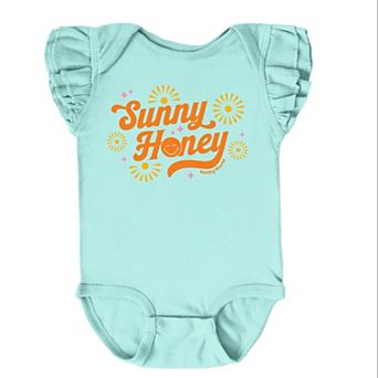 The Juniper Shop SmileyWorld Sunny Honey Flutter Sleeve Bodysuit